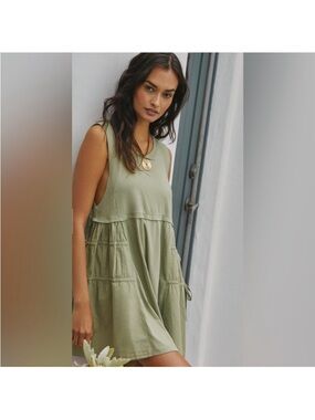Anthropologie Sleeveless Asymmetrical Mini Dress